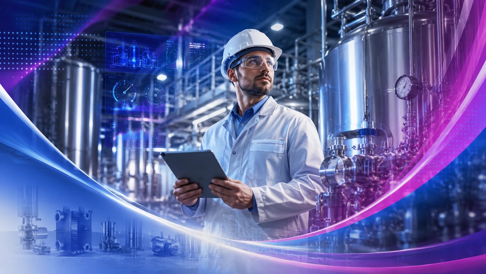 Especialista em uma planta industrial inteligente com tecnologia aplicada ao processo
